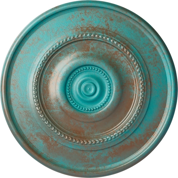 Ekena Millwork Dylar Ceiling Medallion (Fits Canopies up to 6 1/4"), 30"OD x 2 1/4"P, Copper Green Patina CM30DYCGS - main